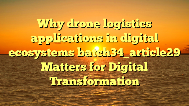 Why drone logistics applications in digital ecosystems batch34_article29 Matters for Digital Transformation
